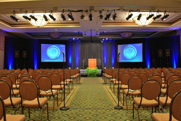 Corporate training session with attendees in a meeting room
